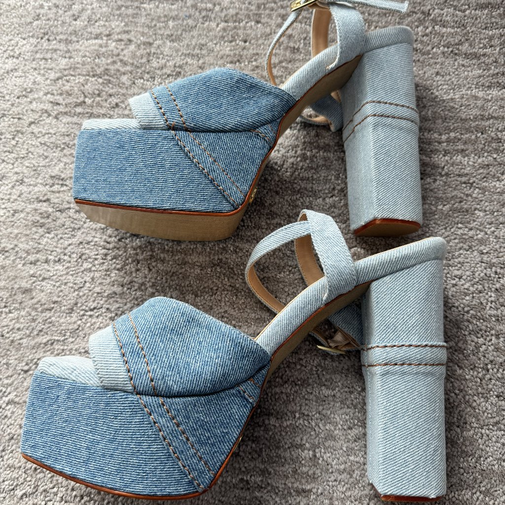 Sbates Platform Heel Size 8 (Awesome Jean Material Style)